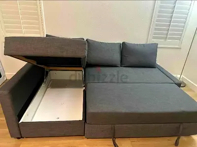 Comfortable Grey Sofa Bed with Storage