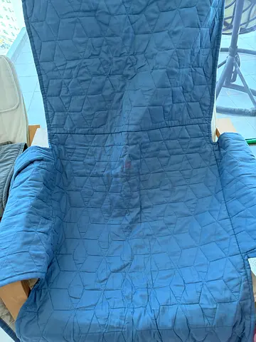 Single Blue Quilted Chair Cover