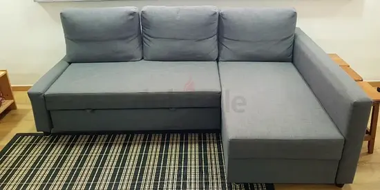 Comfortable Grey L-Shaped Sofa with Storage