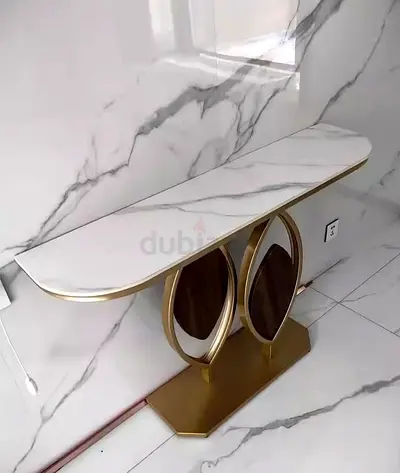 Elegant Console Table with Marble Top