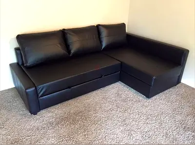 Comfortable Black Reclining Sofa with Storage
