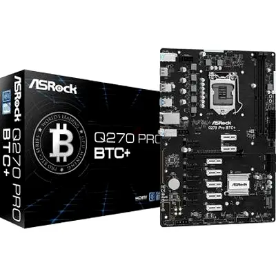 ASRock Q270 Pro BTC+ Motherboard for Mining Rig