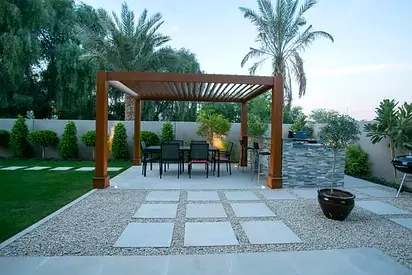 Stylish Outdoor Garden Pergola with Seating Area
