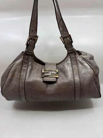 Fendi Grey Leather Hobo Bag