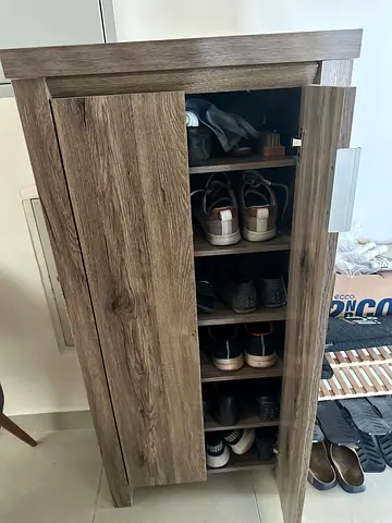 Stylish Wooden Wardrobe with Shoe Storage
