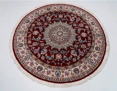 5x5 ft vintage round persian carpet