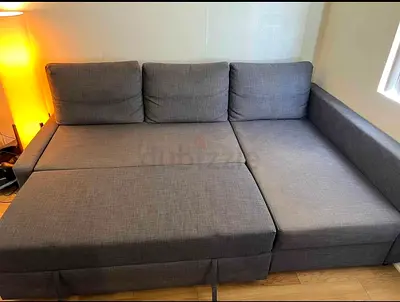 Comfortable L-Shaped Sofa in Grey