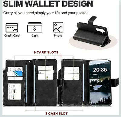 Brand new Samsung Galaxy S25 Ultra Wallet Case, Leather Flip Cover with 9 Card Slots