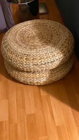 Ikea Natural Woven Poufs for Cozy Seating