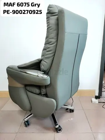 Electric Massager Comfortable Gray High-Back Office Chair