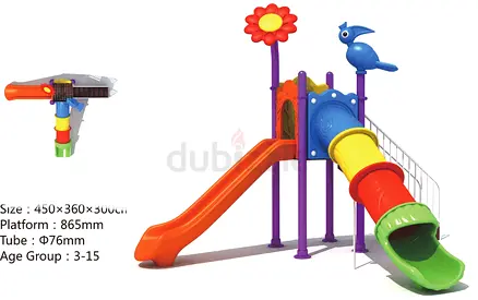 Colorful Outdoor Slide and Play Set for Kids