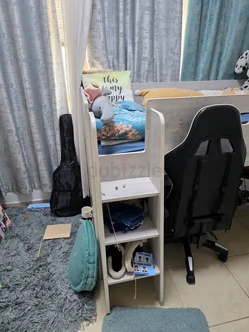 Kids Loft Bed with Desk and Storage