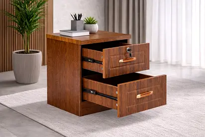 Bedside Table with Lockable Drawers – Wooden Bedside Table For Bedroom