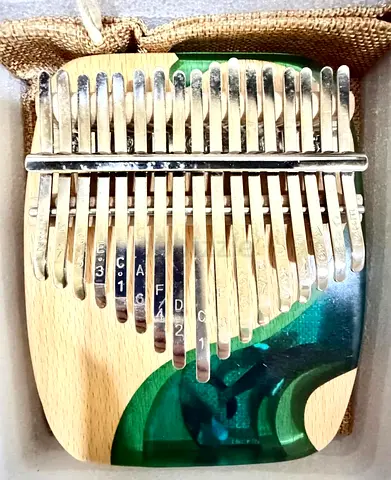 Hluru Resin Ocean Blue Kalimba | New 17 Key Whale Flat Board Thumb Piano