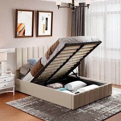 Premium high Quality 160*200 queen size bed with hydrulic storage