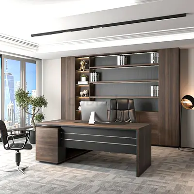 Custom-Made L-Shape Manager Desk in UAE