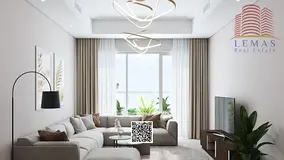 Two-bedroom apartment with a living room in Tower B1, with city views.