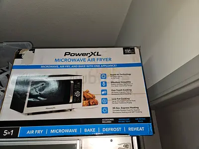 PowerXL 5-in-1 Microwave Air Fryer Baker together