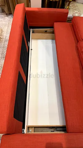 Stylish Red Sofa with Storage