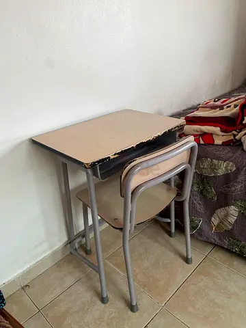 Student Study Desk with Attached Chair