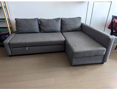 Comfortable Gray L-Shaped Sofa with Storage