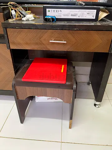 Full bed set with two side tables, sliding wardrobe and dressing table with stool