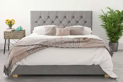 Elegant King Size Bed with Stylish Headboard