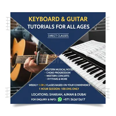 Music for All Ages: Keyboard  Guitar Lessons