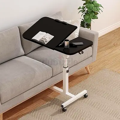 Versatile Rolling Laptop Table with Adjustable Height