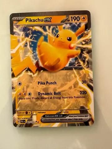 Rare Pikachu EX Card - Collectible Pokémon Trading Card