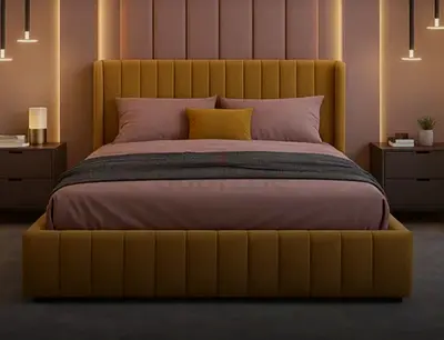 Brend New high quality fabric luxury king size 180x200 Bed with spring mattress available