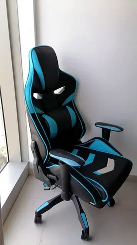 Ergonomic Gaming Chair with Blue Accents
