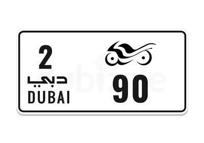Dubai motorcycle plate 90