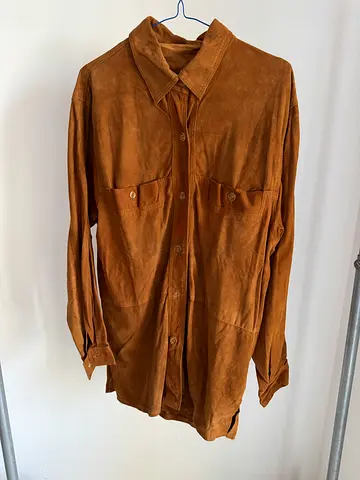 Natural Suede Leather Overshirt Size M