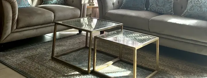 Elegant Glass Top Coffee Tables Set