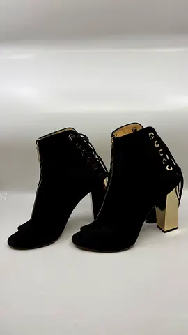 Elisabetta Franchi Black Suede Ankle Boots - Size 40