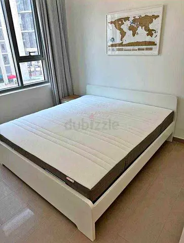 Ikea Askovol king size bed frame with Ikea mattress 180×200cm