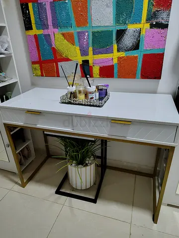 Stylish Modern Console Table with Gold Accents