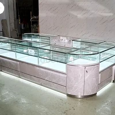 Luxury Marble-Finish Jewelry  Watch Kiosk