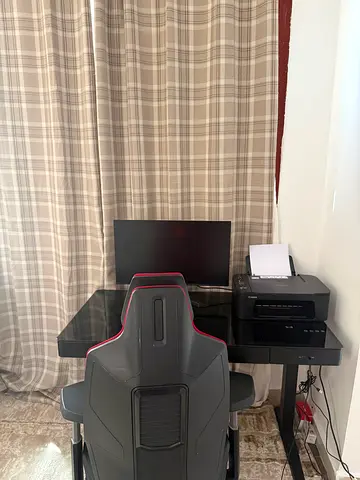 Modern Smart Gaming Desk And Chair With speakers And Wireless and USB with Monitor and Printer Setup
