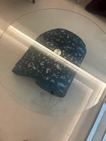 Custom Bretz designer glass top coffee table