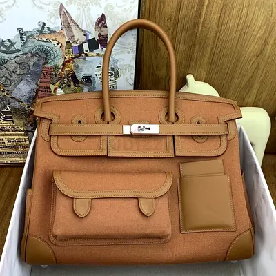 Hermes Cargo Birkin 35cm Limited-edition Bag in Gold Canvas