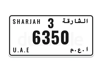 Sharjah Plate CODE 3 6350