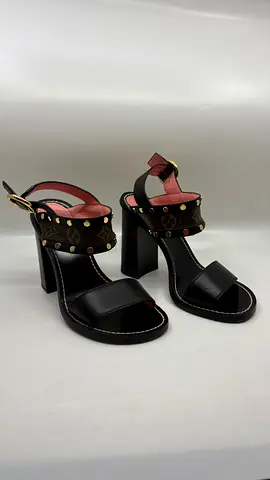 Louis Vuitton Black Monogram Canvas and Leather Passenger Heeled Sandals - Size 37.5