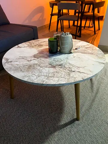 Elegant Marble Top Coffee Table (Polymer)