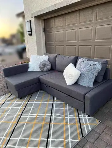 Comfortable L-Shaped Sofa with Plush Cushions
