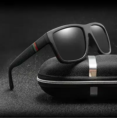 Stylish Black Sunglasses with Protective Case