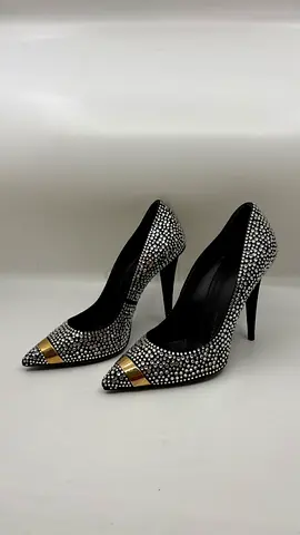 Giuseppe Zanotti Black Crystal Embellished Suede Ester Pointed Toe Pumps - Size 36.5