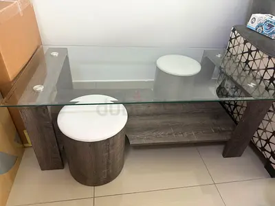 Stylish Glass Top Coffee Table with Unique Base