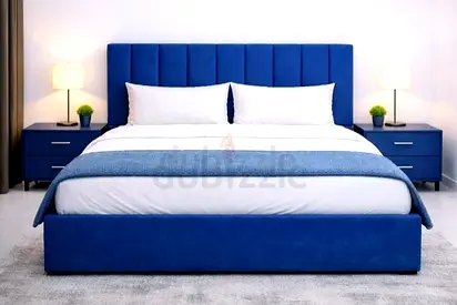 Brend New fabric wooden King size 180x200 Bed with Madical Matress Available
